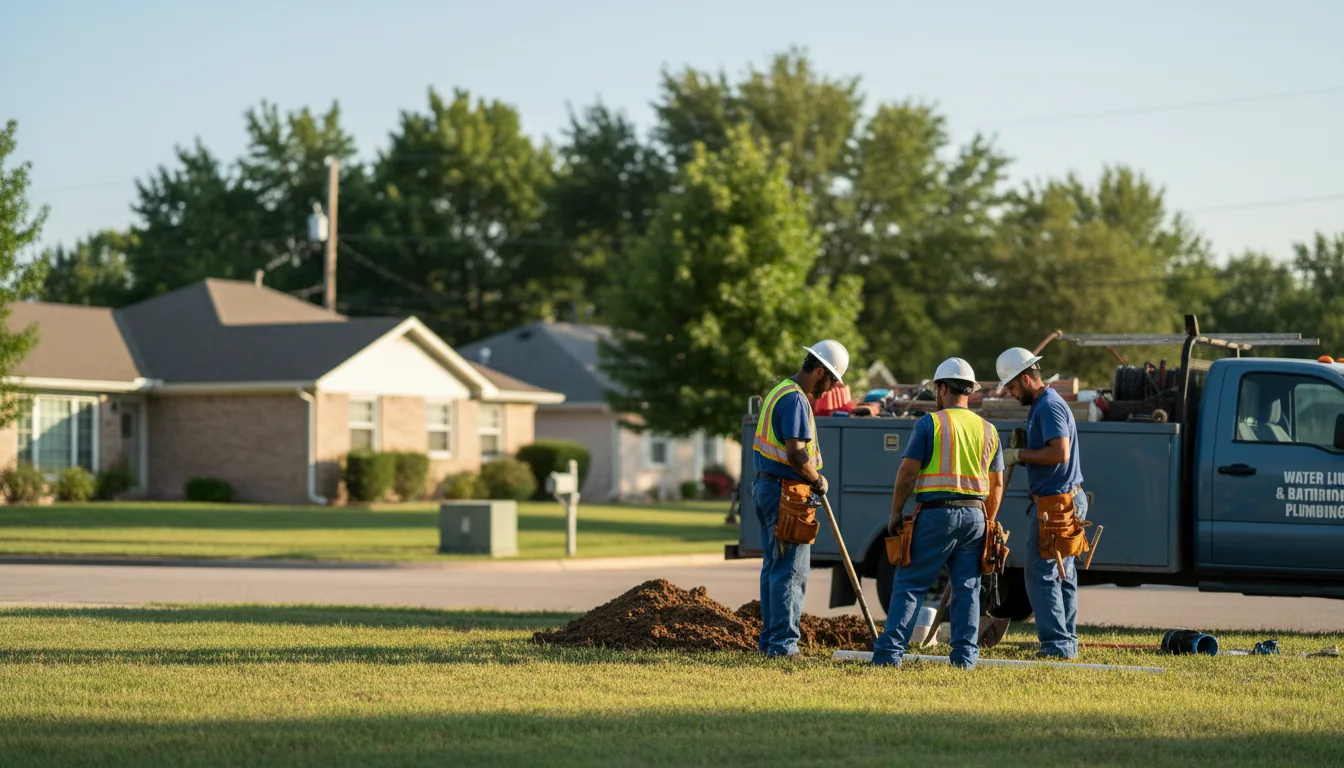 Residential water line and bathroom plumbing service in Reynolds, IN
